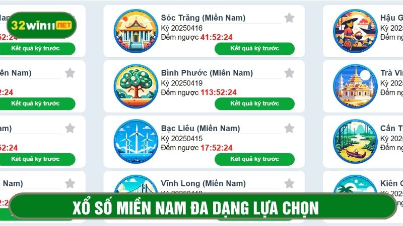Xổ số miền Nam với vô vàn đài quay số để lựa chọn